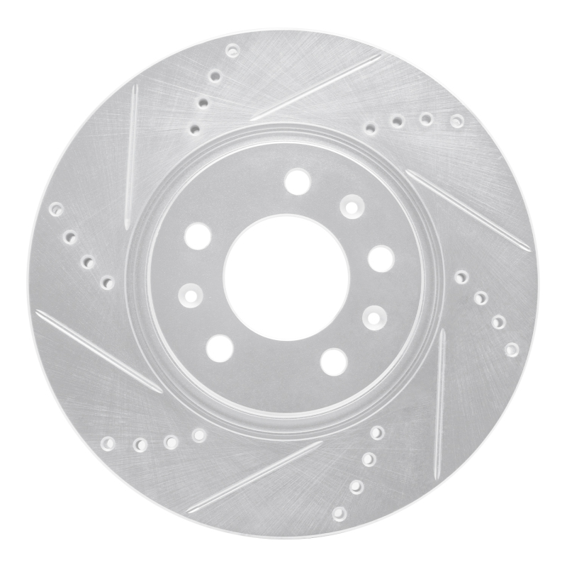 Pontiac Solstice Brake Rotor (1) - Front Left - R1 Concepts - Drilled & Slotted - Silver - `06-`10